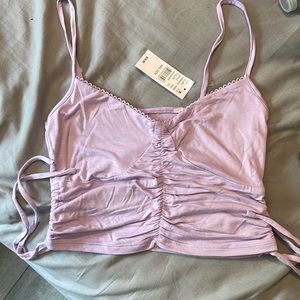Purple tank adjustable crop top